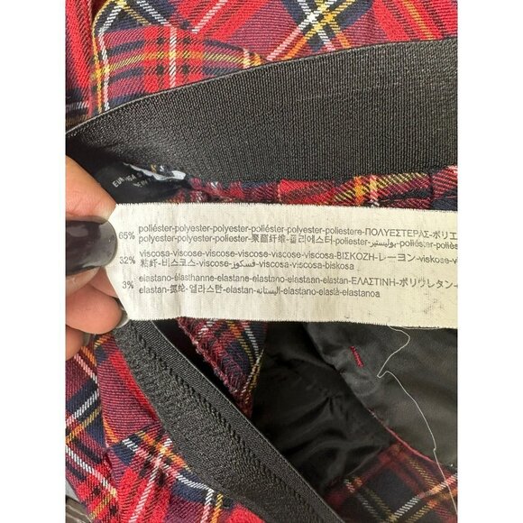 Zara Gingham Checked Flared Pants Plaid High Waisted Size Small - Picture 15 of 16